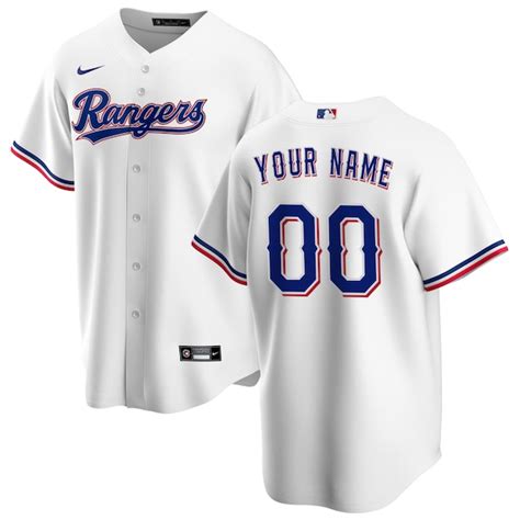 Youth Texas Rangers Nike White Home Replica Custom Jersey